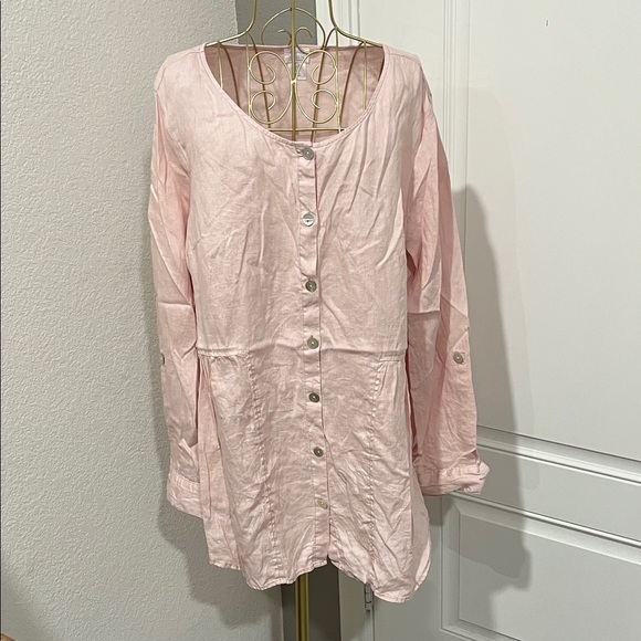 Sigrid Olsen Light Pink Linen Garment - Picture 1 of 4